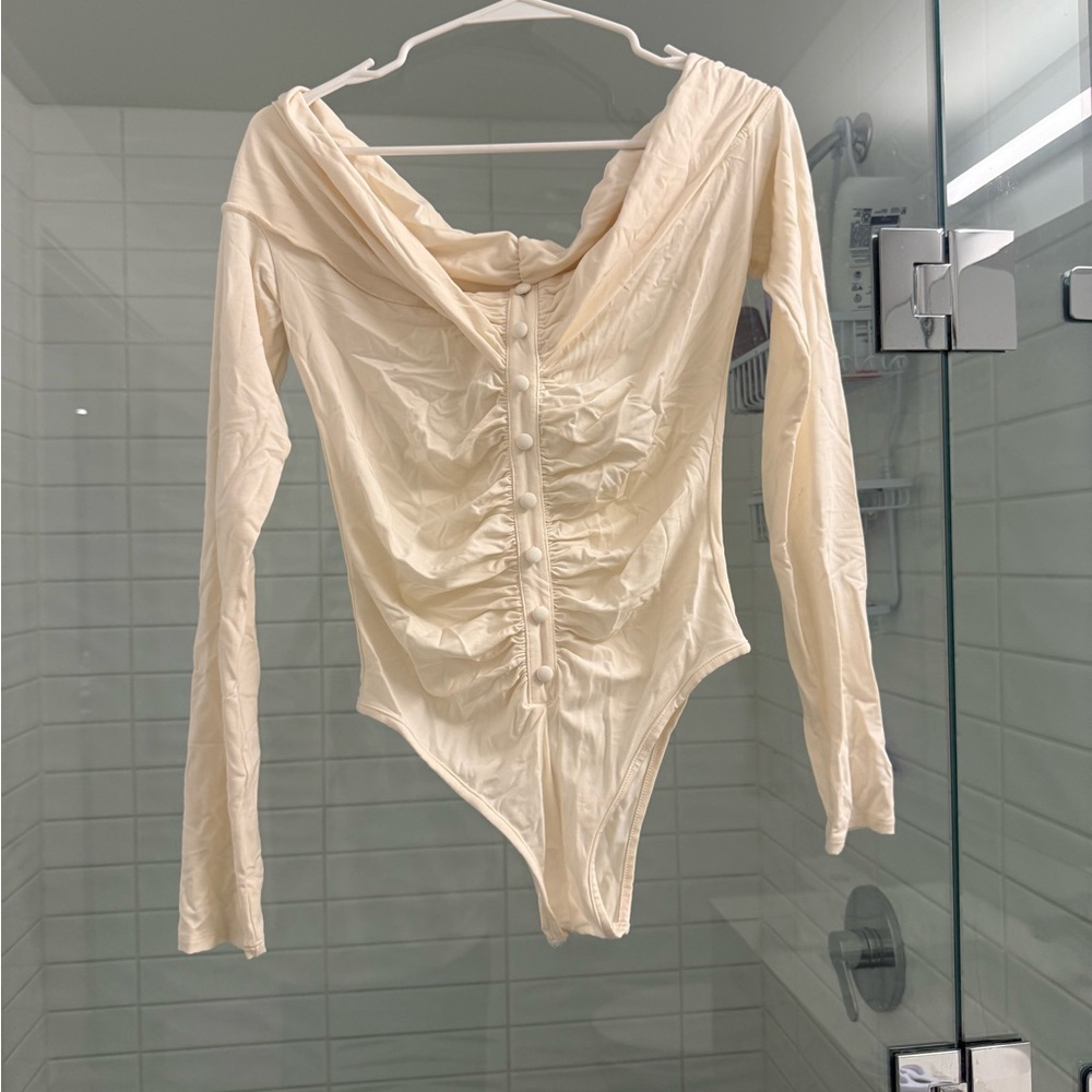 The Line by K Cream Off-Shoulder Bodysuit - Picture 5 of 6
